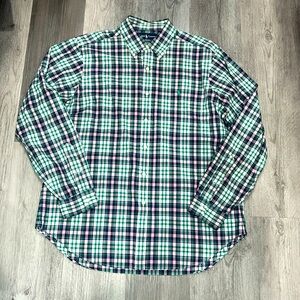 Ralph Lauren Classic Fit Plaid Button Down Collared Shirt, size L